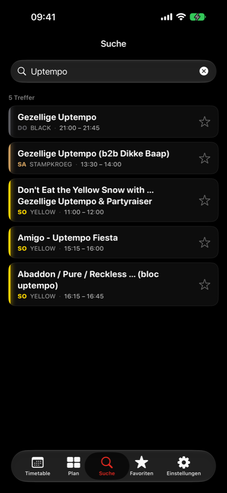 RaveTable – Suche im Line-up